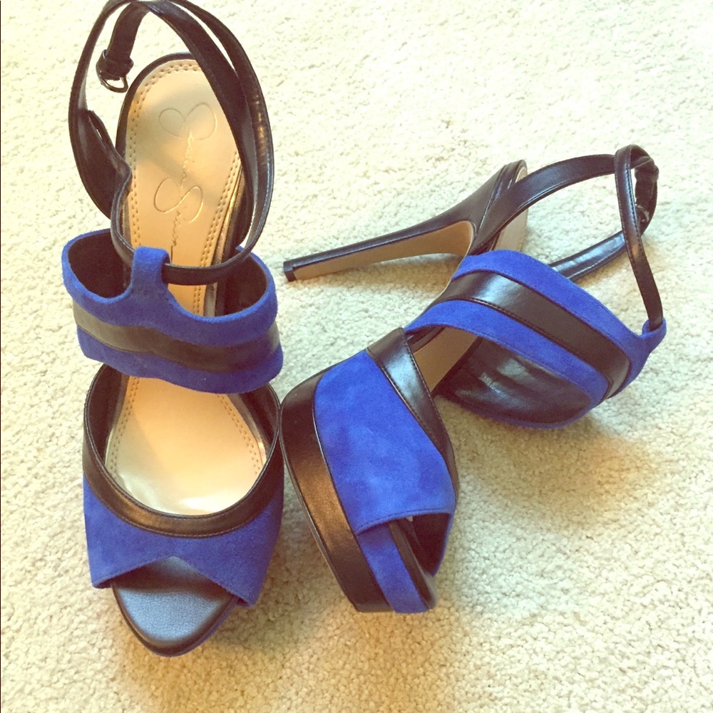 Jessica Simpson sexy cobalt blue heels. Worn once